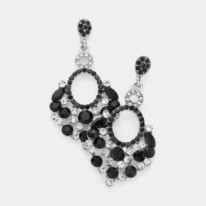 Little Girls Black/Clear Chandelier Pageant Earrings | 363102