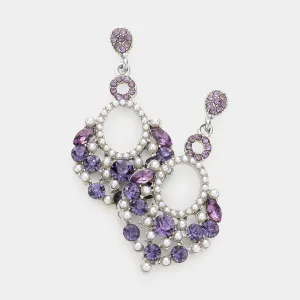 Little Girls Tanzanite Chandelier Earrings with Pearl Stones | 592117