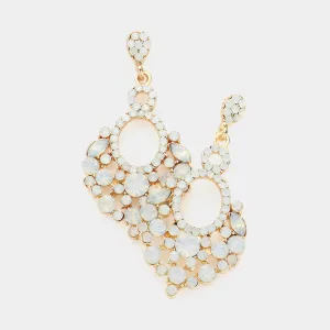 Little Girls White Opal Chandelier Pageant Earrings | 282190