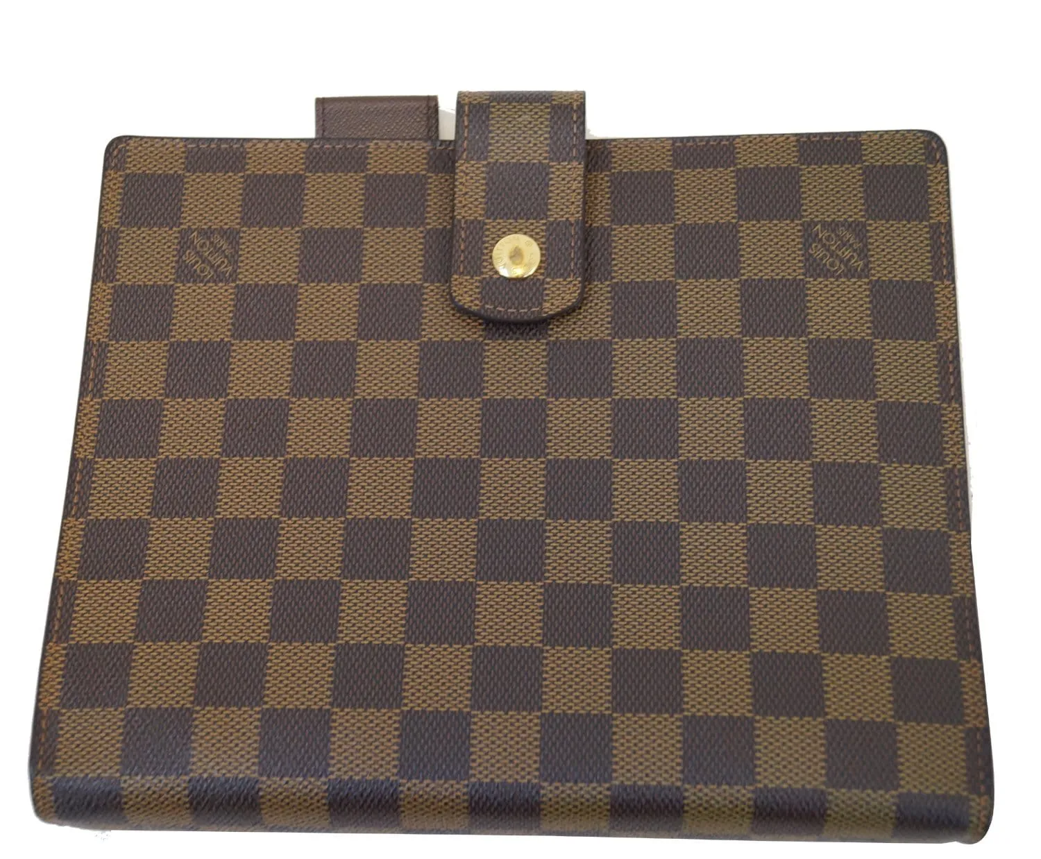 LOUIS VUITTON Damier Ebene Brown Agenda GM Planner Cover