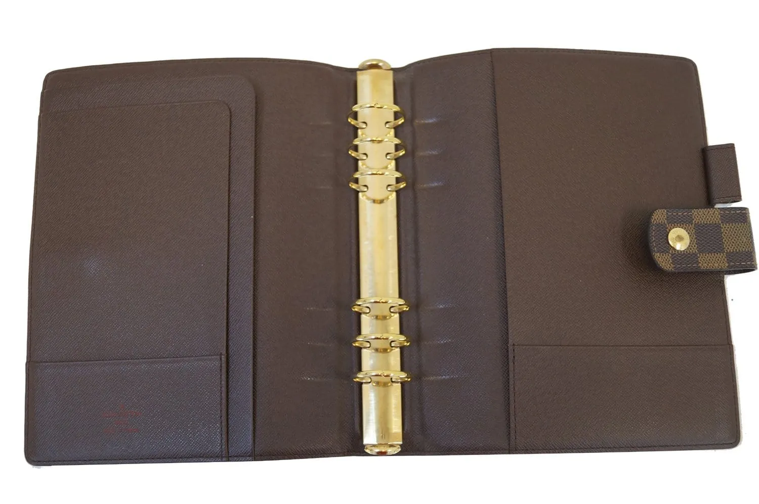 LOUIS VUITTON Damier Ebene Brown Agenda GM Planner Cover
