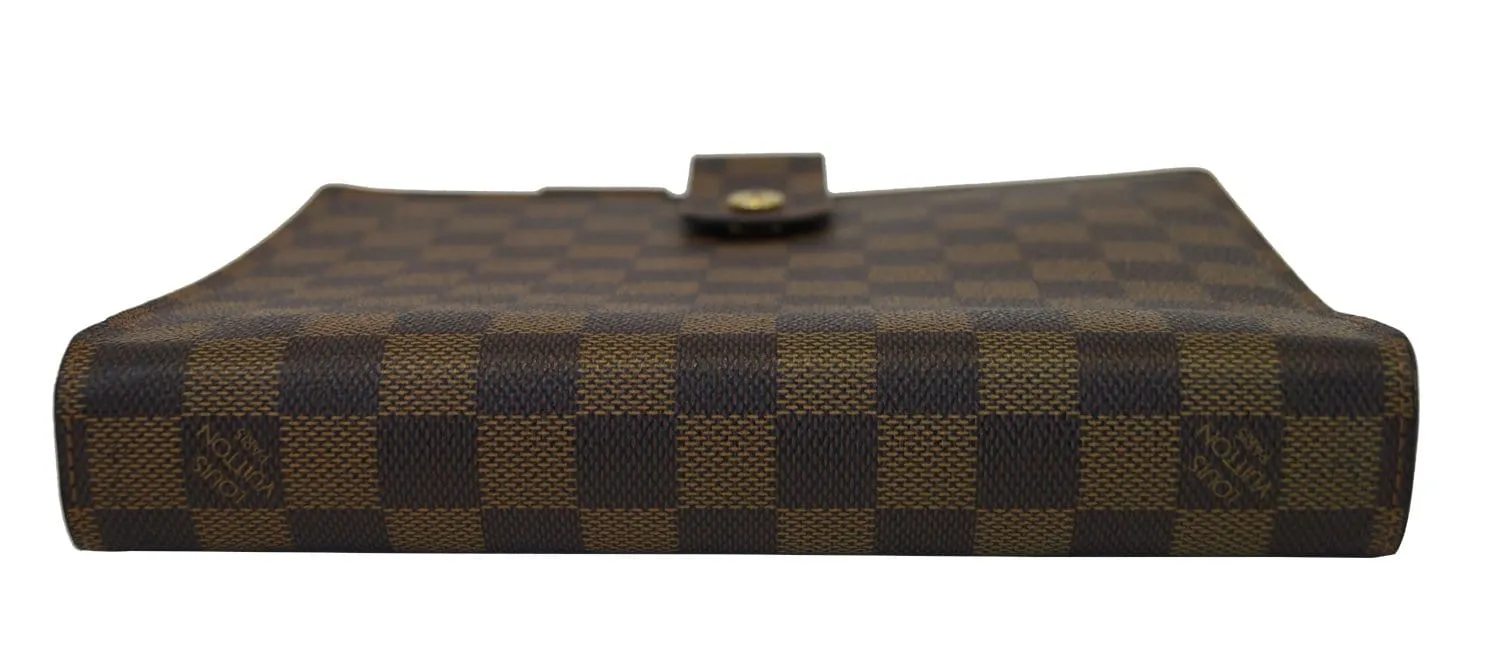 LOUIS VUITTON Damier Ebene Brown Agenda GM Planner Cover