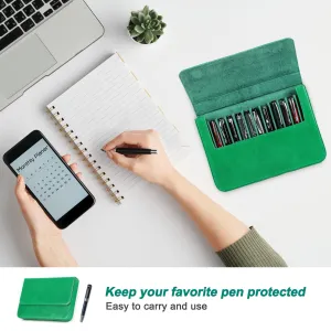Luxury Handcrafted Leather 12-Slot Pen Case