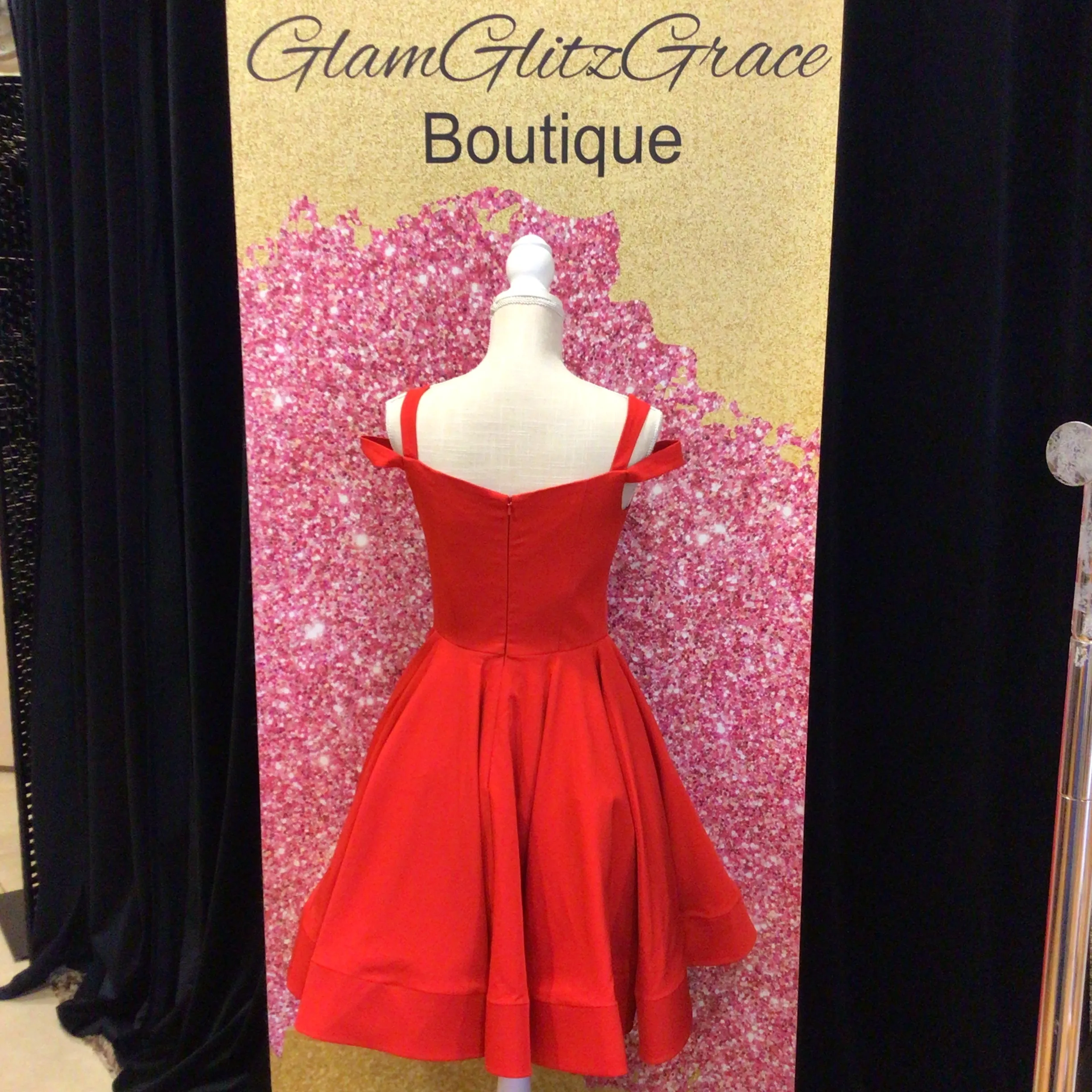 Mac Duggal Red Fitted Flare Dress