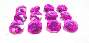Magenta 14mm Octagon Beads Chandelier Crystals 2 Holes