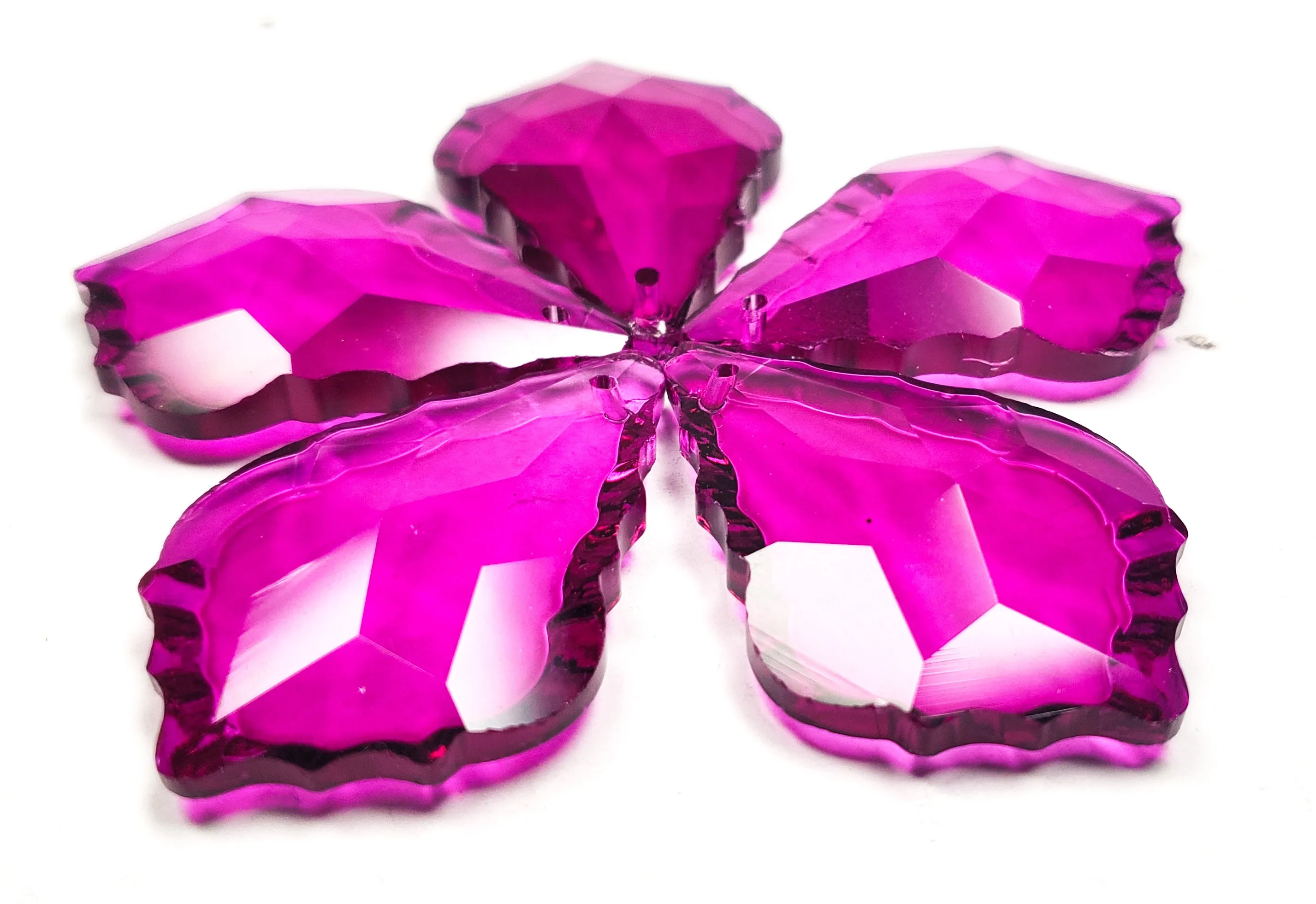 Magenta French Cut Chandelier Crystals, Pack of 5