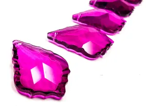 Magenta French Cut Chandelier Crystals, Pack of 5
