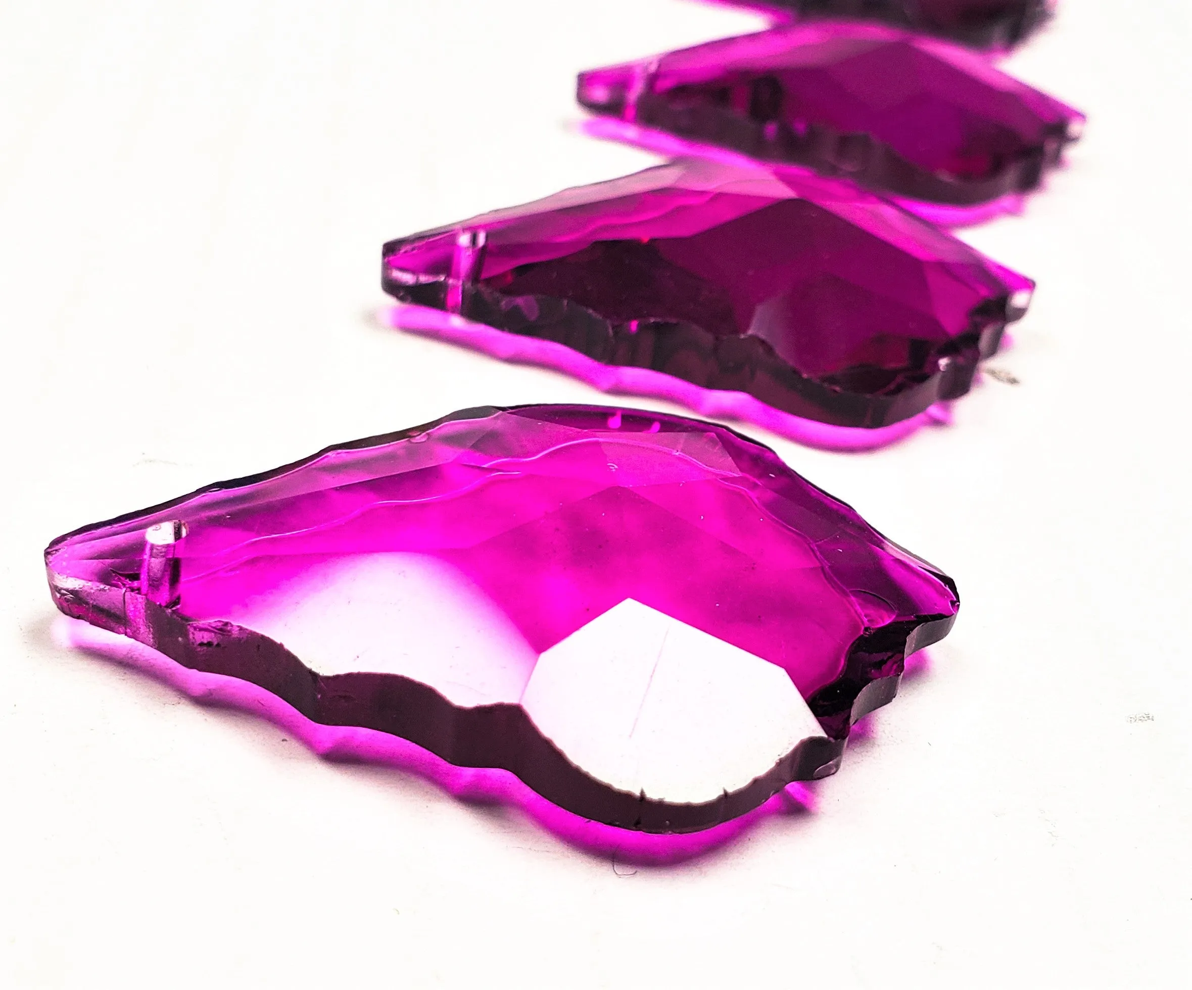 Magenta French Cut Chandelier Crystals, Pack of 5