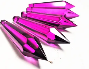 Magenta Icicle Chandelier Crystals, Pendants Pack of 5