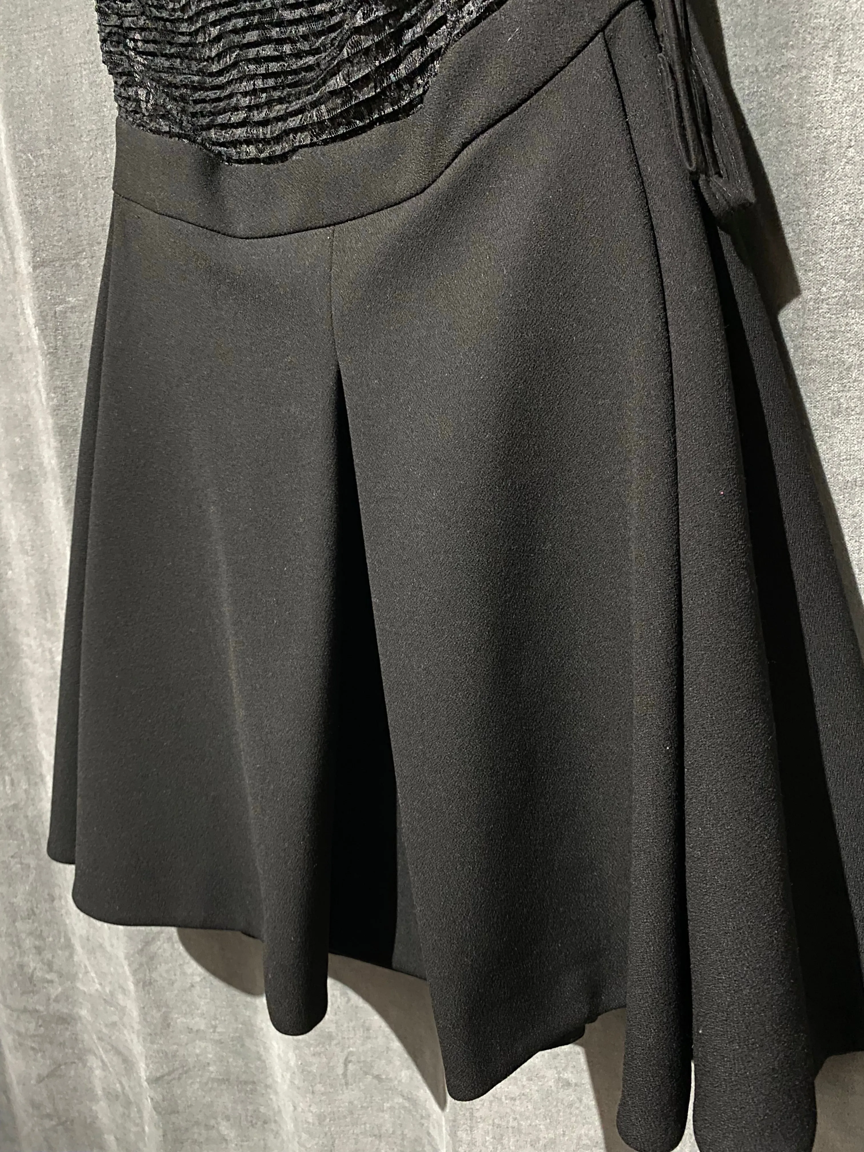 Maje Black Lace Top Sleeveless Fit and Flare Dress