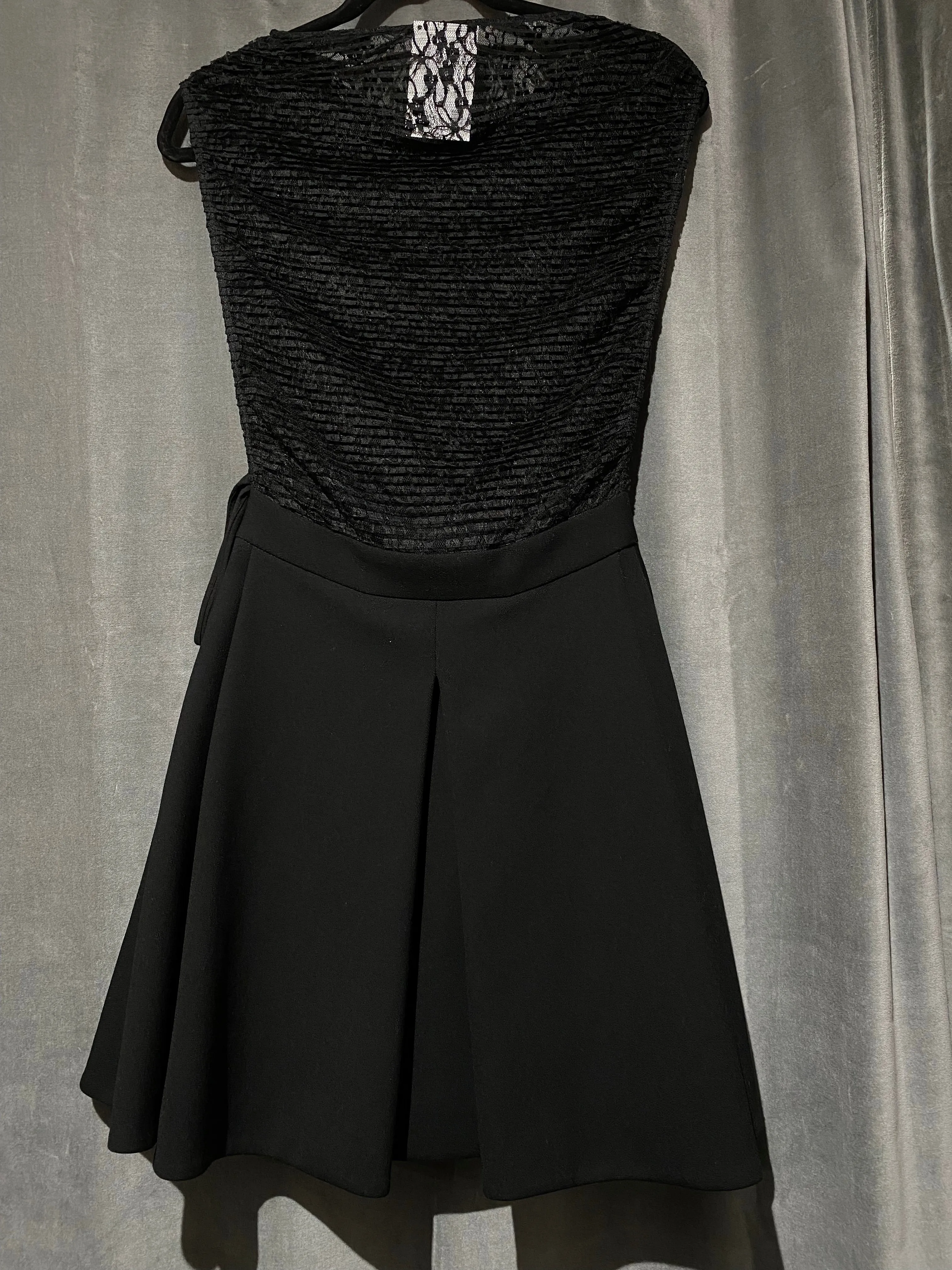Maje Black Lace Top Sleeveless Fit and Flare Dress