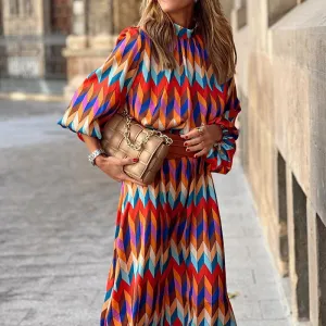 MARISOL - Vibrant Geometric Dress