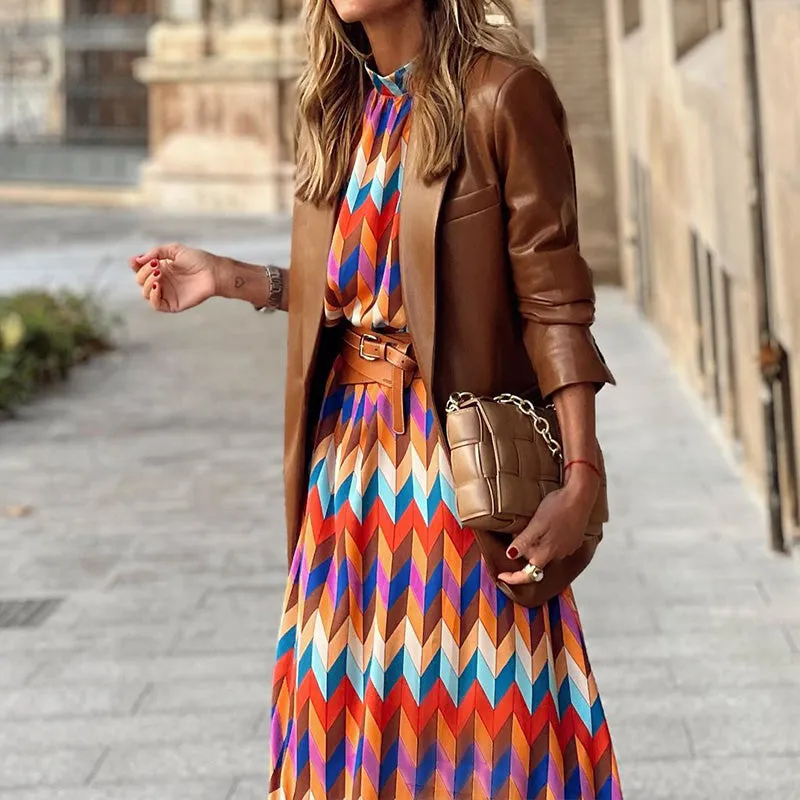 MARISOL - Vibrant Geometric Dress