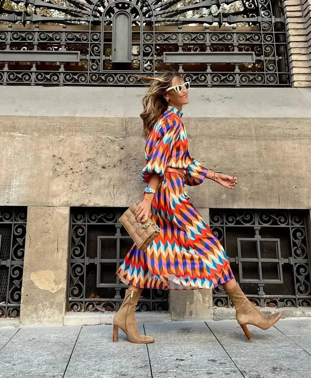 MARISOL - Vibrant Geometric Dress