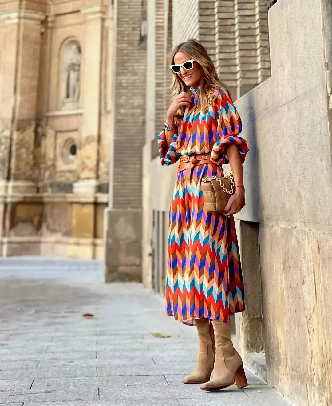 MARISOL - Vibrant Geometric Dress