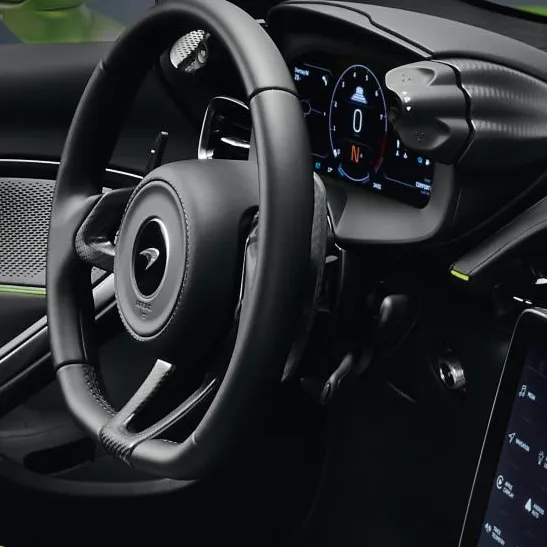 McLaren Artura Steering Wheel with MSO Carbon Fiber Clasp & Extended Shift Paddles