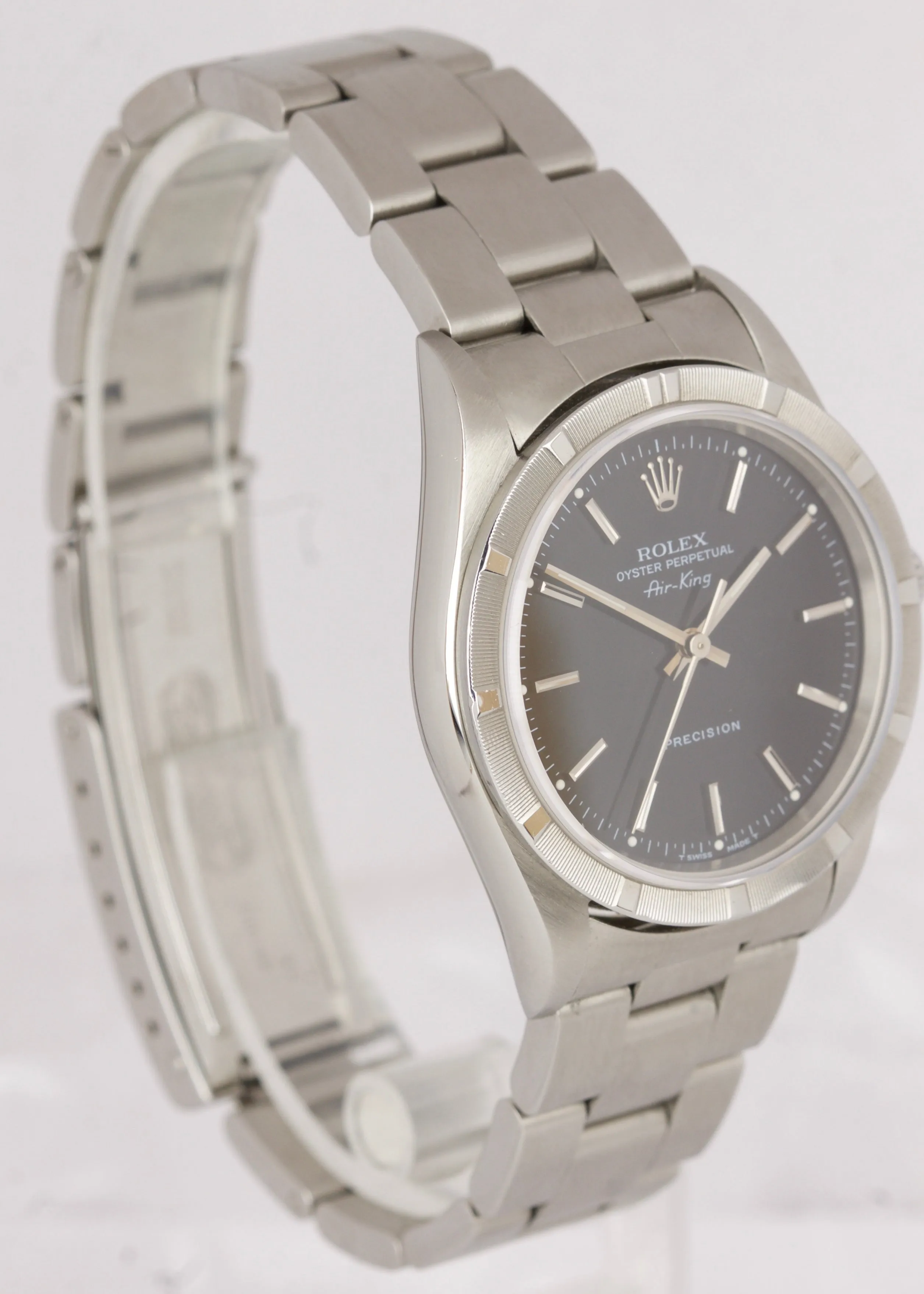 Men's 1997 Rolex Oyster Perpetual Air-King Black 14010 NO HOLES 34mm Watch 14000