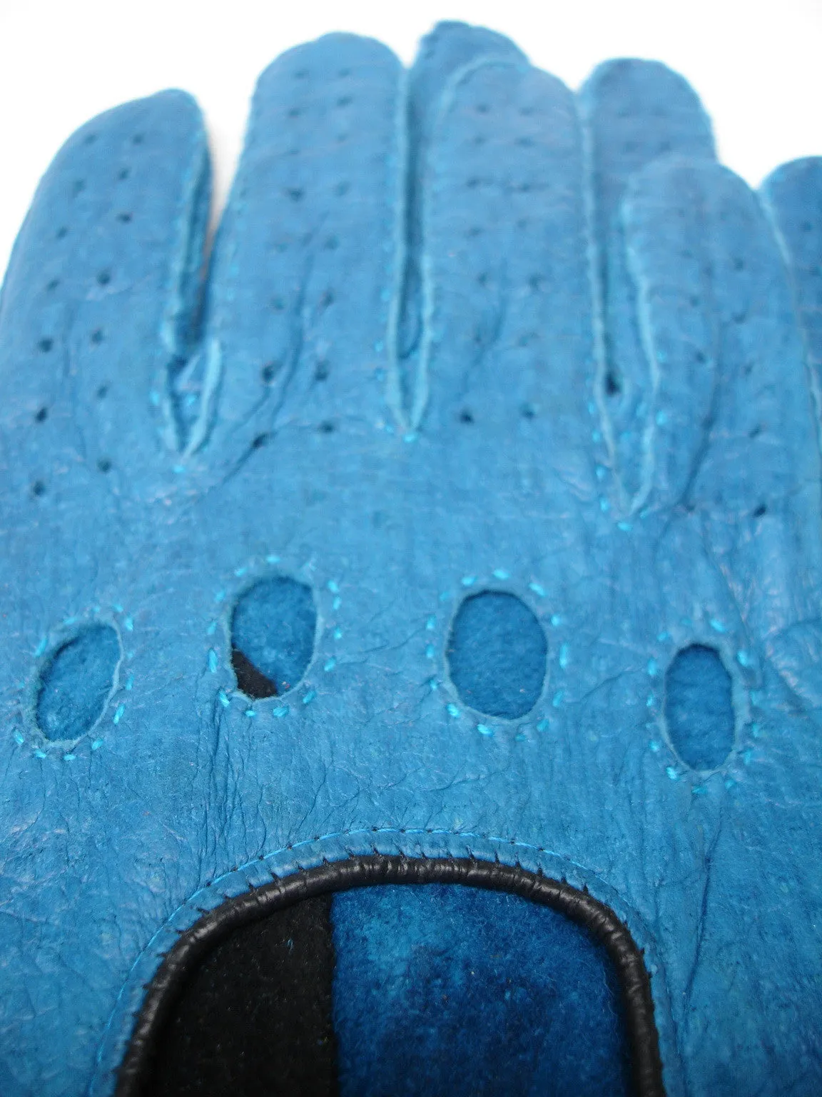 Mens 2-Tone Peccary Leather Driving Gloves