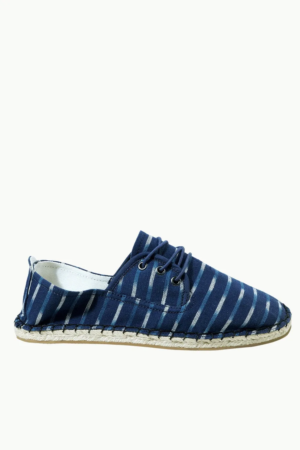 Men's Blue Jacquard Lace-up Espadrilles