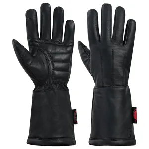 Men's Water Resistant Deerskin Leather Lined for Winter Gauntlet Gloves