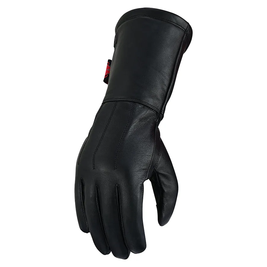 Men's Water Resistant Deerskin Leather Lined for Winter Gauntlet Gloves