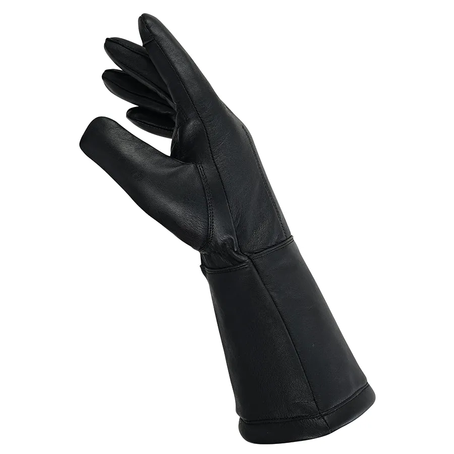 Men's Water Resistant Deerskin Leather Lined for Winter Gauntlet Gloves