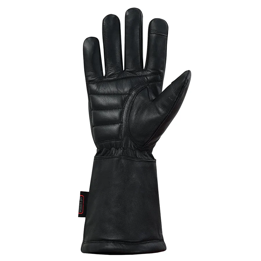 Men's Water Resistant Deerskin Leather Lined for Winter Gauntlet Gloves