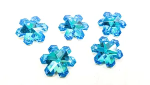 Metallic Aqua Snowflake Chandelier Crystals, 20mm Pendants Pack of 5