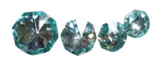 Metallic Aquamarine Octagon Beads 30mm Chandelier Crystals, Pack of 5