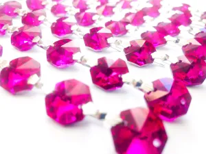 Metallic Fuchsia Pink Chandelier Crystal Garland Yard