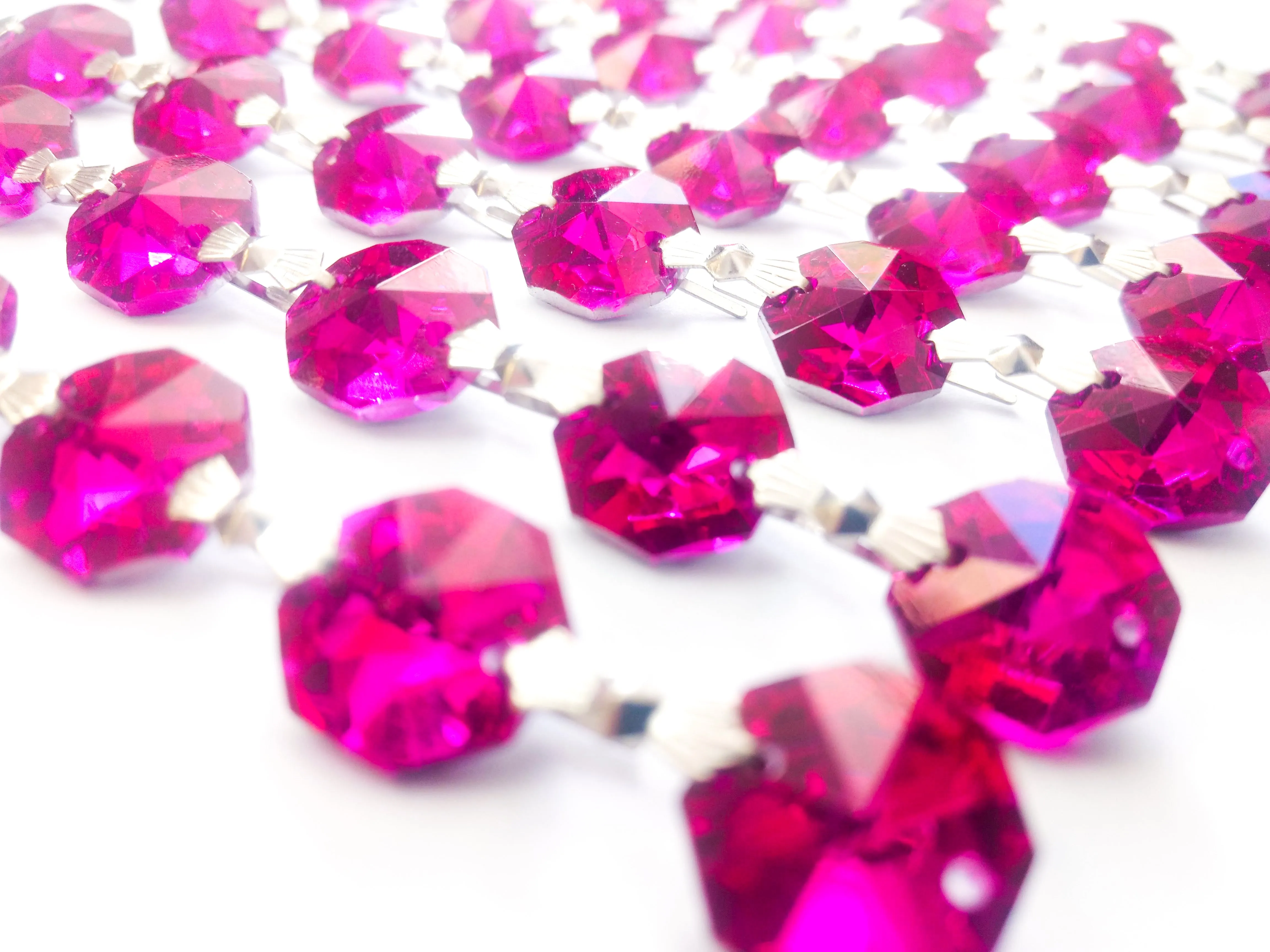 Metallic Fuchsia Pink Chandelier Crystal Garland Yard