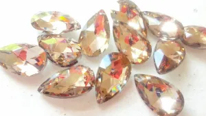 Metallic Gold 38mm Teardrop Foiled Chandelier Crystals, Pack of 5