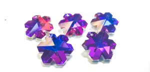 Metallic Purple Snowflake Chandelier Crystals, 20mm Pendants Pack of 5