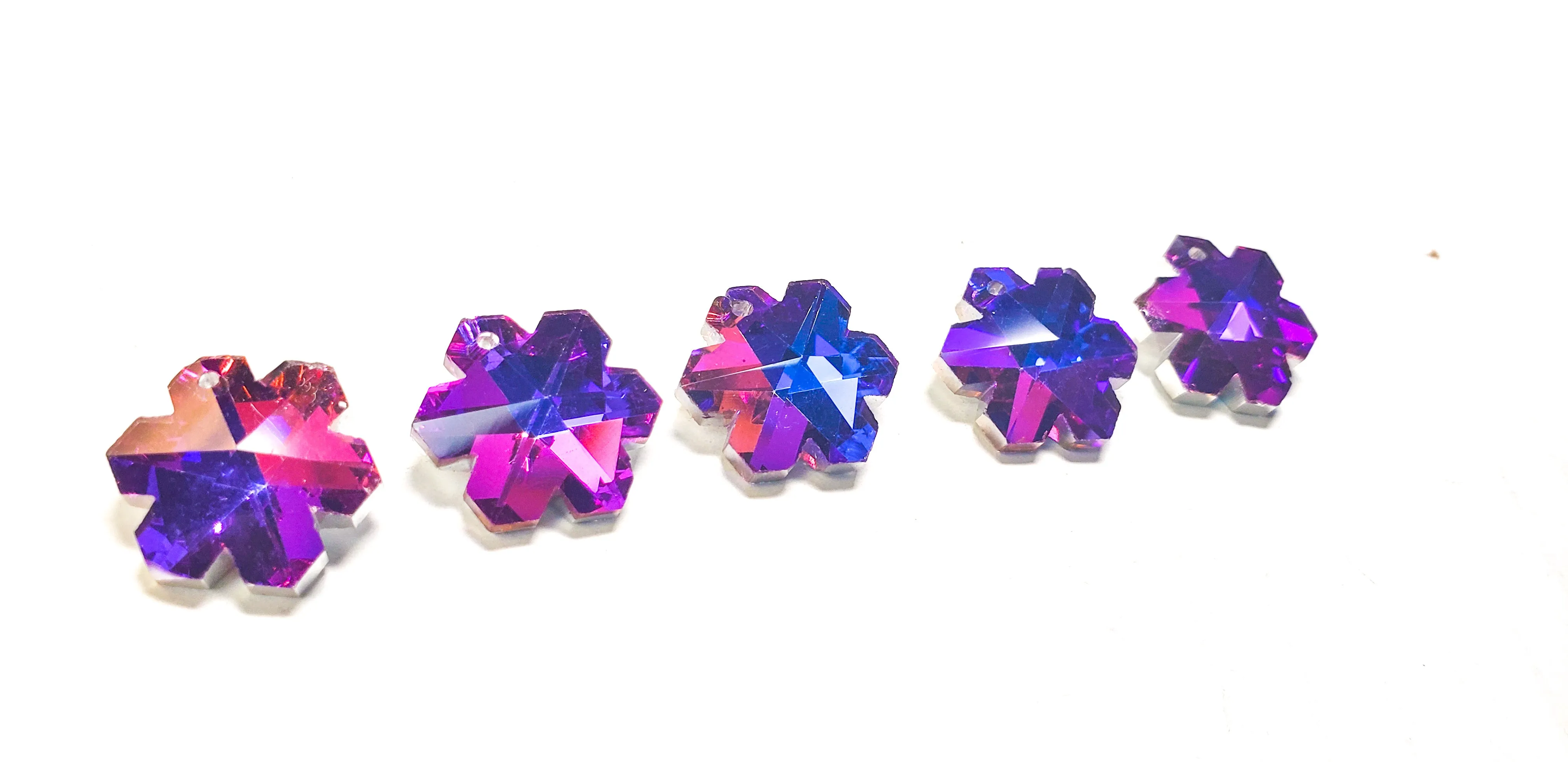 Metallic Purple Snowflake Chandelier Crystals, 20mm Pendants Pack of 5
