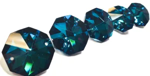 Metallic Zircon Blue Octagon Beads 30mm Chandelier Crystals, Pack of 5