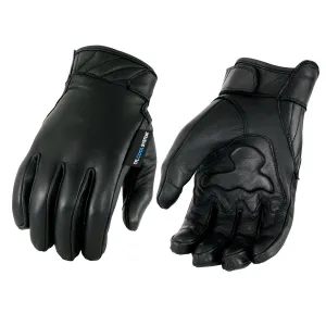 MG7502 Cool-Tec Men's Black Leather Gloves with i-Touch Screen Compatible Gel Palm Motorcycle Hand Gloves