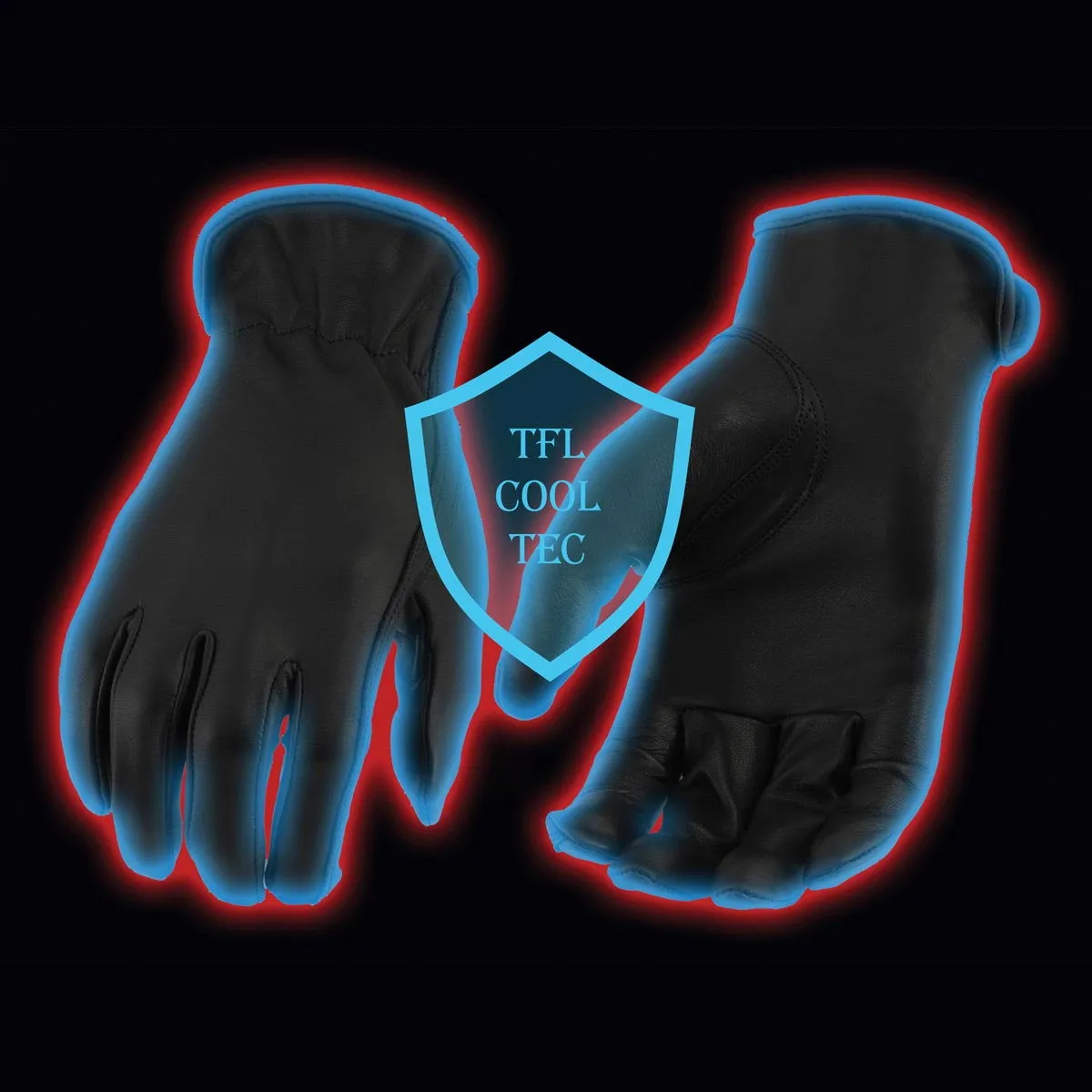 MG7797 Women's Black 'Cool-Tec' Leather ‘Cinch Wrist’ Riding Gloves
