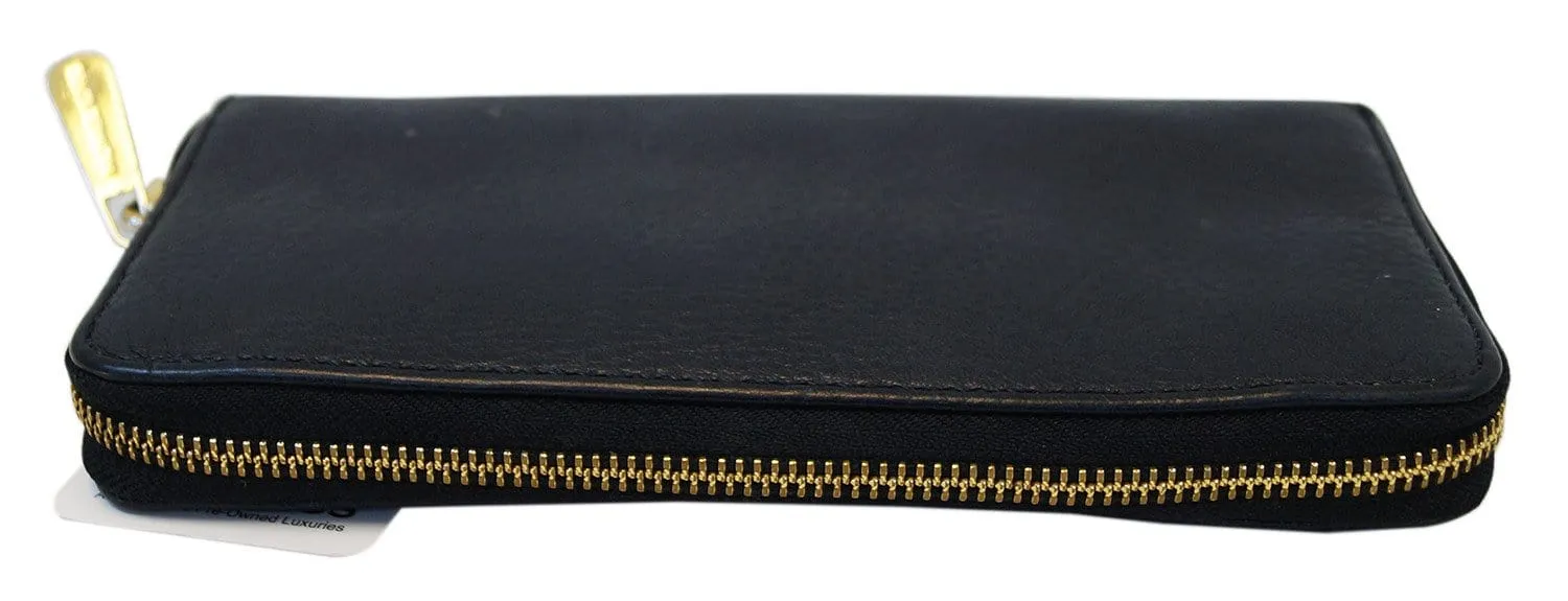 MICHAEL KORS Jet Set Black Pebbled Leather Wallet