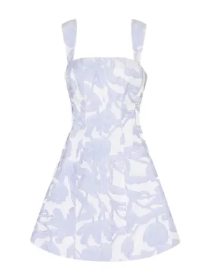 Milly Tulip Jacquard Mini Dress in Periwinkle/Multi