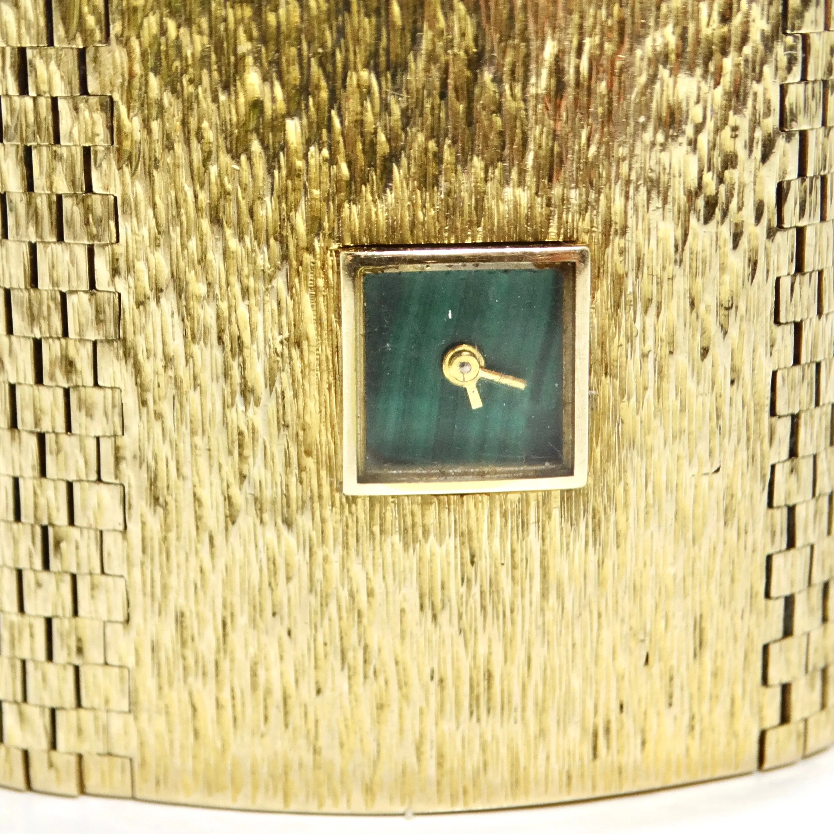 Milner Gold Malachite 1970s Bracelet Wristwatch