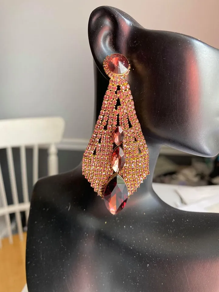 Mini Garnet / Deep Purple Chandelier Earrings | LMB - 008