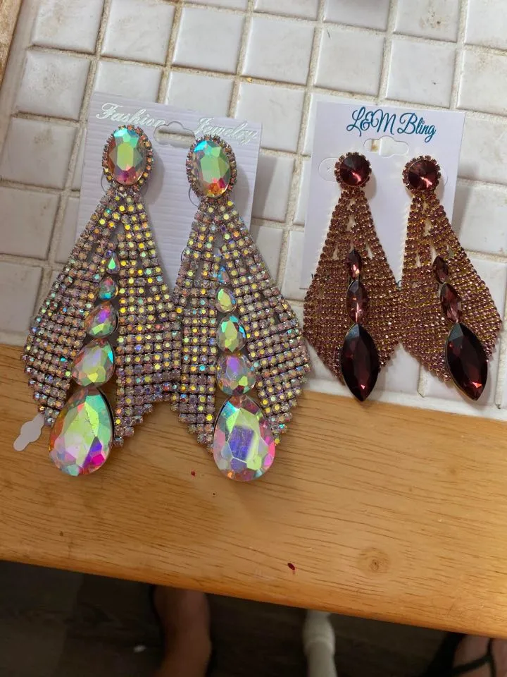 Mini Garnet / Deep Purple Chandelier Earrings | LMB - 008