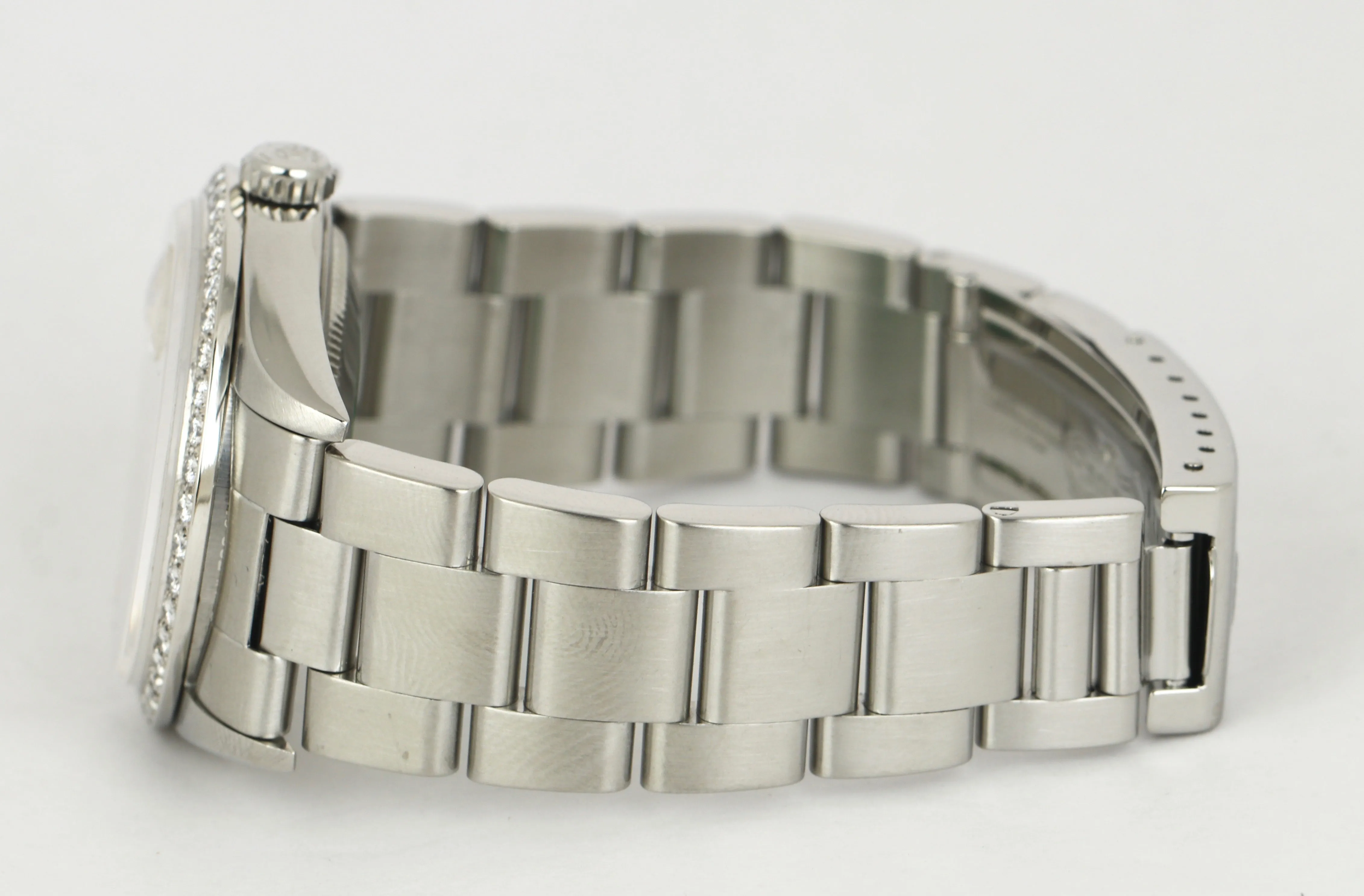 MINT 2000 Rolex DateJust Diamond 36mm 16200 Silver Stainless Steel Oyster Watch