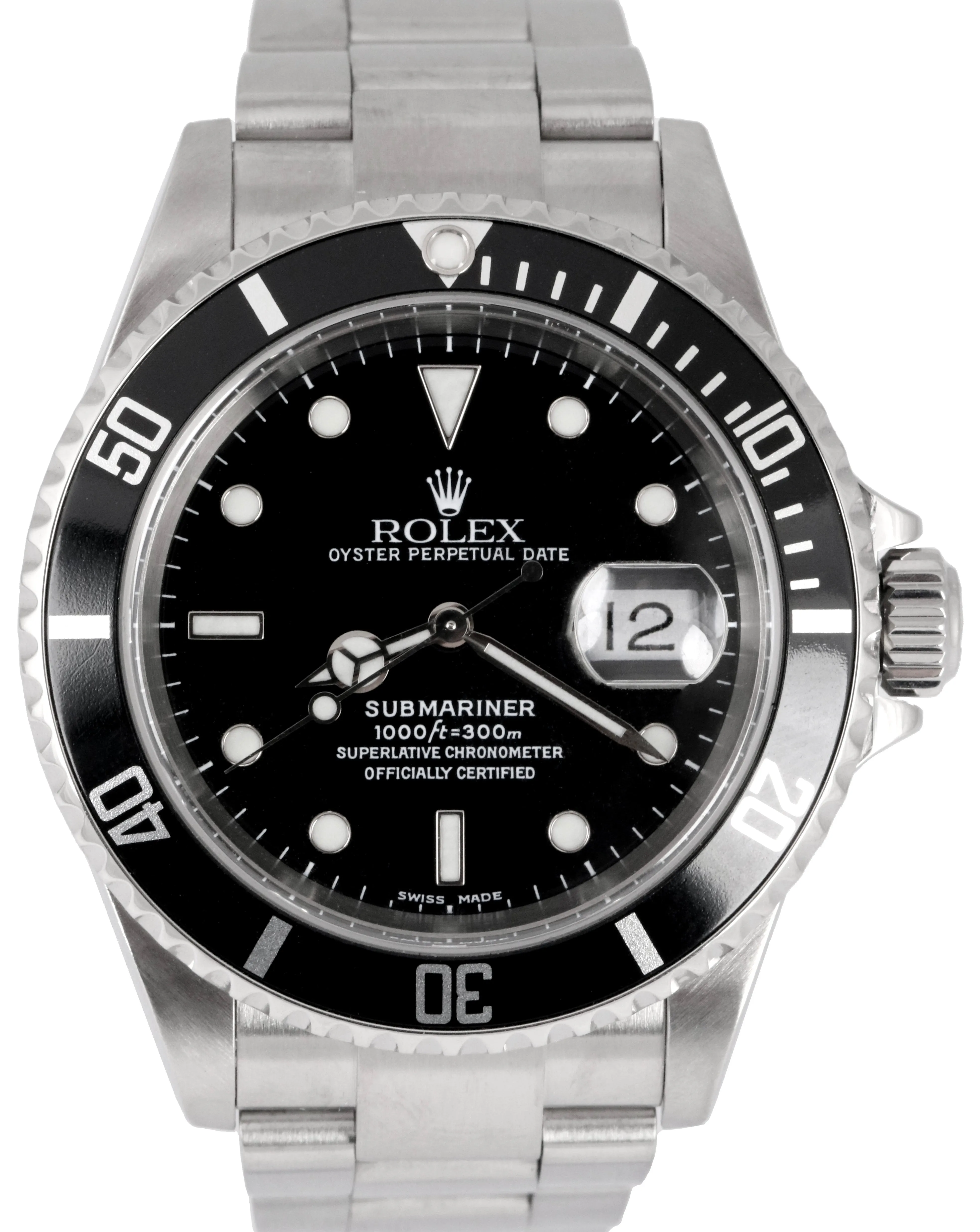 MINT 2002 Rolex Submariner Date 16610 SEL Stainless Black Ceramic 40mm Watch