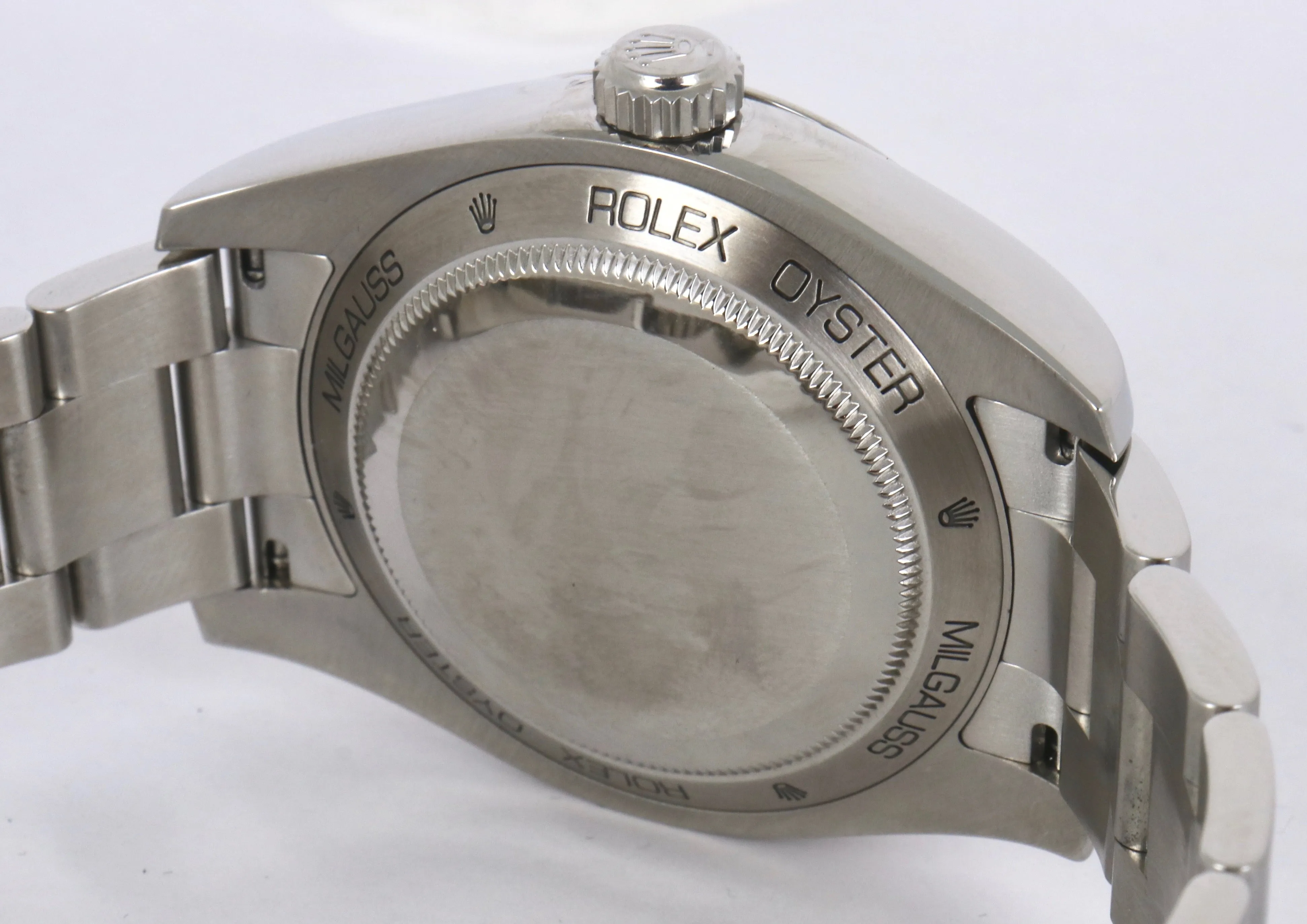 MINT 2011 Rolex Milgauss Green Black Orange 116400 GV V 40mm Stainless Watch