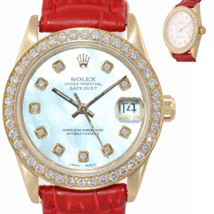 MINT Rolex President 68278 DateJust Midsize 31mm 18k Yellow Gold MOP Watch Box