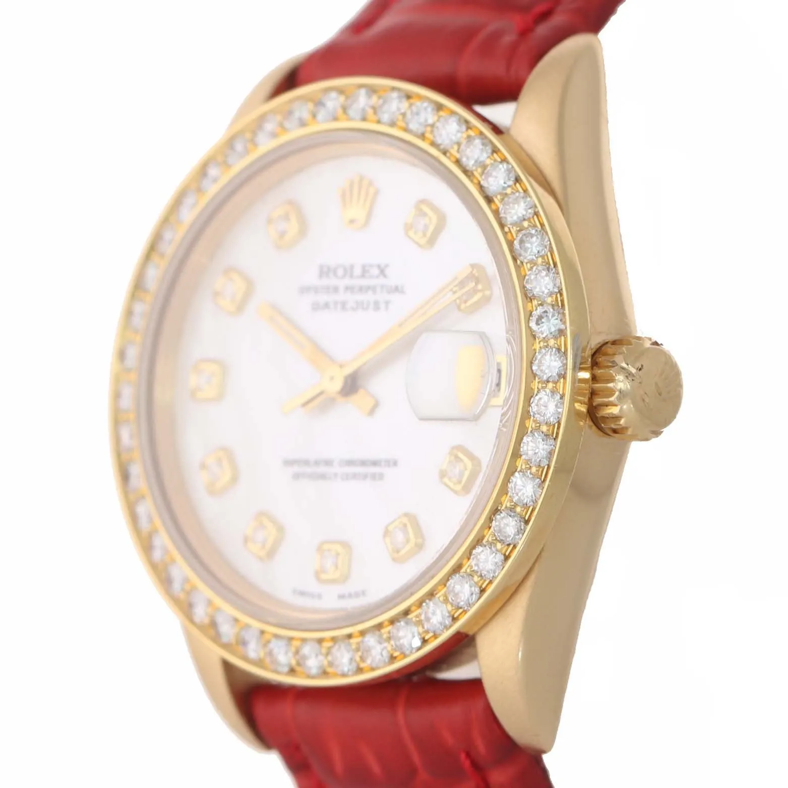 MINT Rolex President 68278 DateJust Midsize 31mm 18k Yellow Gold MOP Watch Box