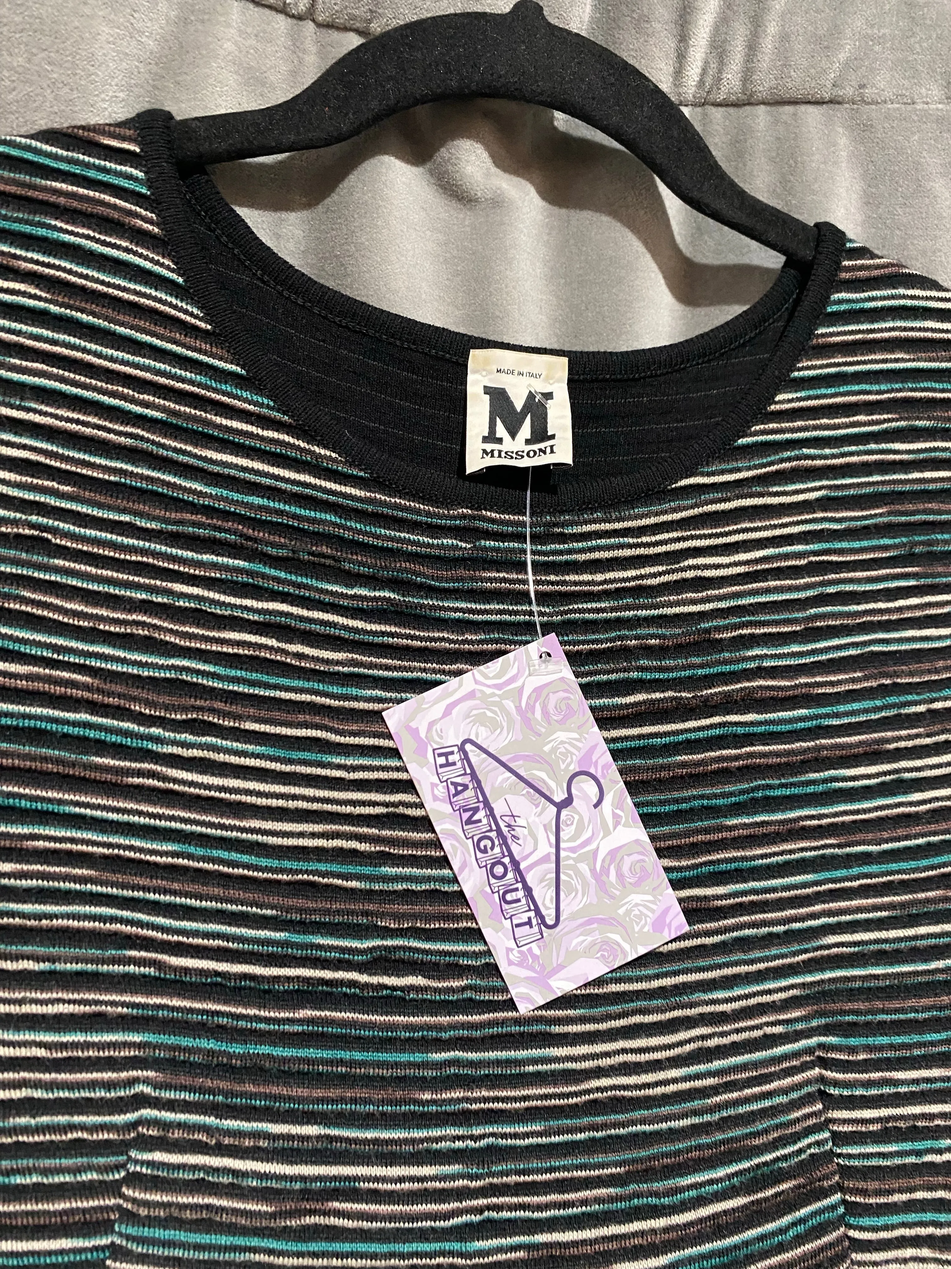 Missoni Short Sleee Fit and Flare Multi Color KNit Dress
