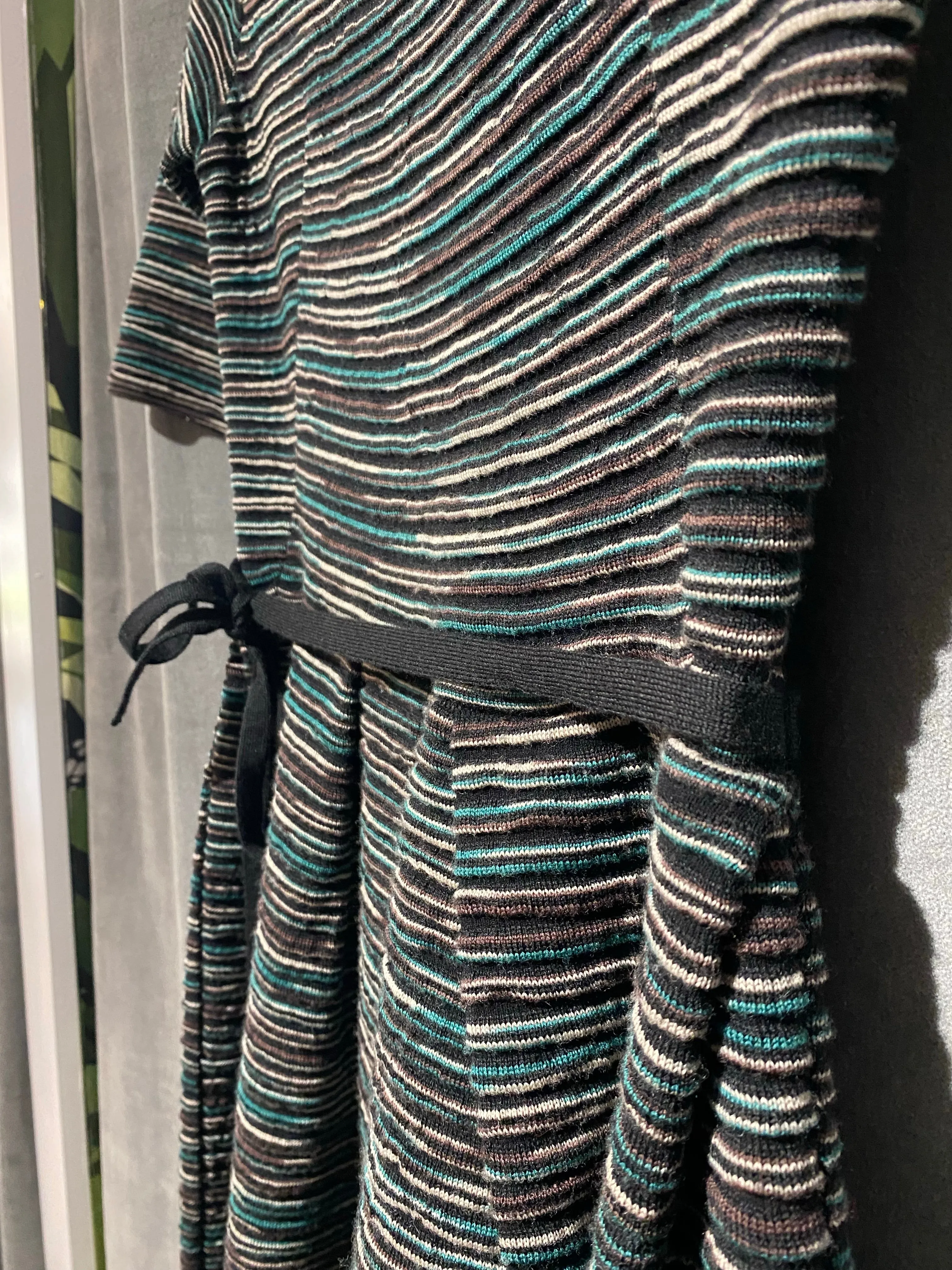 Missoni Short Sleee Fit and Flare Multi Color KNit Dress