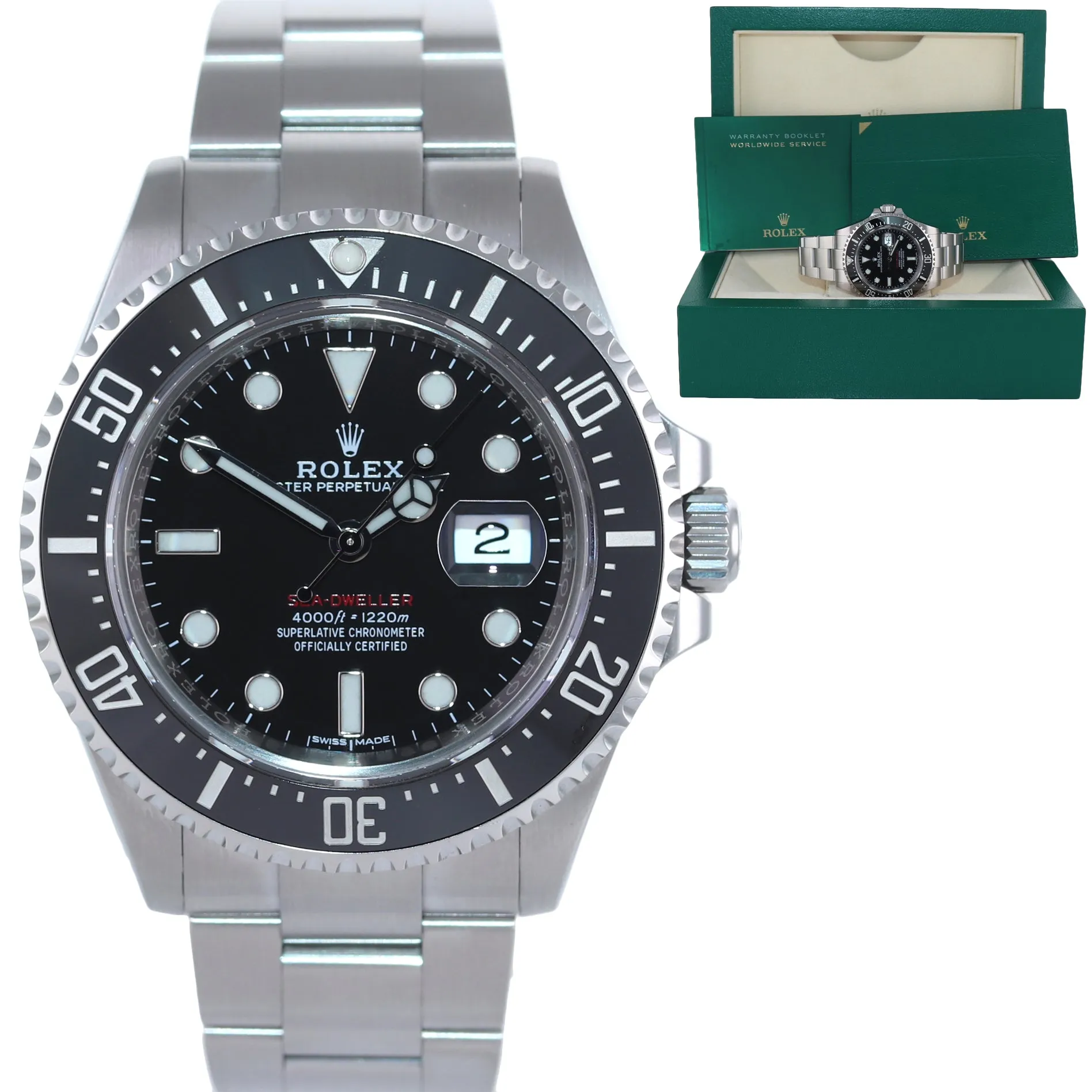 MK1 Rolex Sea-Dweller Red SD43 Black Ceramic 126600 Steel Dive 43mm Watch Box